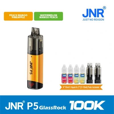 Peach Mango Pineapple+Watermelon Mango Peach | JNR Vape P5 GlassRock 100K Puffs Kit - Refillable & Replaceable Pod Vape